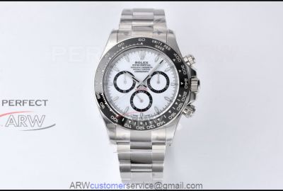 Top replica C factory Rolex Panda Daytona 40mm white dial stainless steel watch 